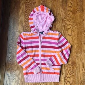 Lands’ End Colorful Striped Kids Hoodie, Size XL (16)